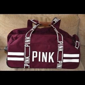 Victoria secret pink luggage set burgundy